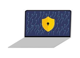 laptop cyber security vector