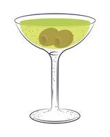 cocktail with olives vector