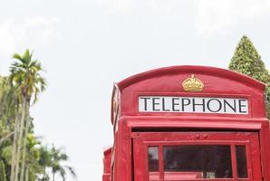 cabina de teléfono roja británica foto