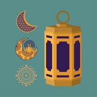 eid mubarak icons collection vector