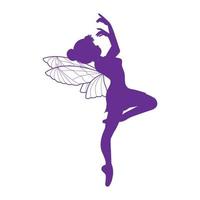 cute fairy silhouette illustration vector