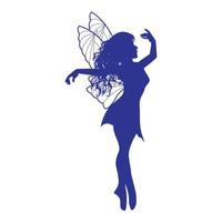 cute fairy silhouette illustration vector