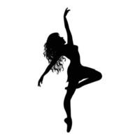 cute girl ballerina silhouette graphic vector