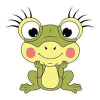 cute frog animal cartoon illustration vector