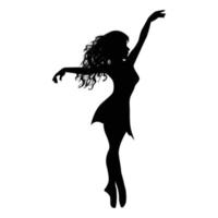 cute girl ballerina silhouette graphic vector