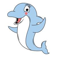 cute dolphin animal cartoon illustration vector