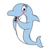 cute dolphin animal cartoon illustration vector