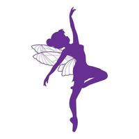 cute fairy silhouette illustration vector