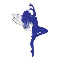 cute fairy silhouette illustration vector