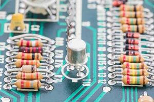 Close up electronic circuit board photo