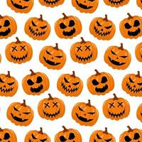 Seamless background of halloween pumpkins for poster banner greeting card vector illustration