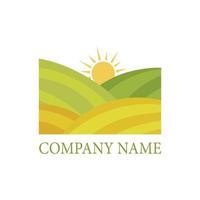 Logo with the image of the field for farms. Vector illustration