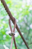 Steel wire rope lifeline on the bridge photo