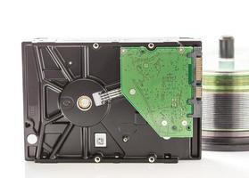 Hard disk drive and compact discs photo