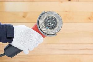 Circular saw with an abrasive disk photo