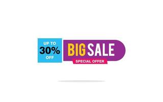 30 Percent discount offer, clearance, promotion banner layout with sticker badge. vector