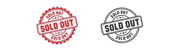 Sold out stamp rubber with grunge style on white background. vector