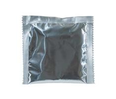 Foil package bag on white photo