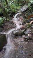 una pequeña cascada que se produce cuando llueve mucho en el bosque. foto