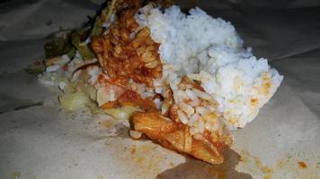 Nasi Bungkus, simple people's food. photo