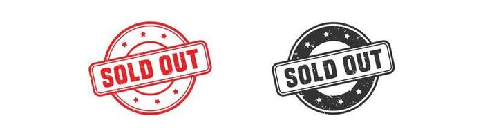 Sold out stamp rubber with grunge style on white background. vector