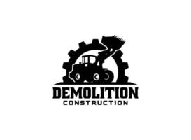 Loader logo vector for construction company. Heavy equipment template vector illustration for your brand.