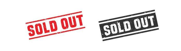 Sold out stamp rubber with grunge style on white background. vector