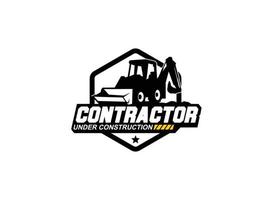 Excavator Backhoe logo vector for construction company. Heavy equipment template vector illustration for your brand.