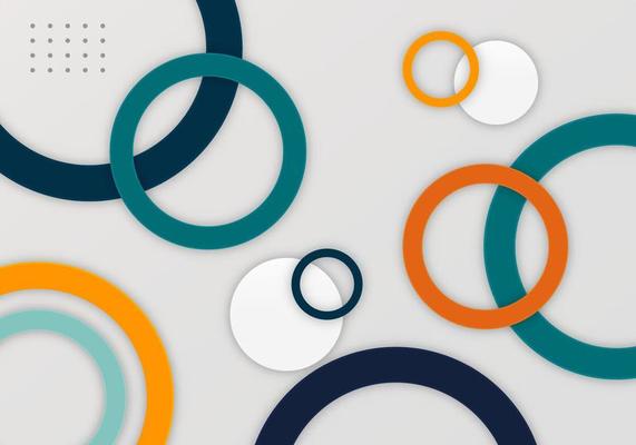 Abstract Geometric Circle Ring Color Shape Background with Copy Space for Text
