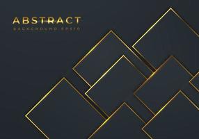 Modern Black Abstract Golden Line Layer decoration On Dark Background with Copy Space for Text vector