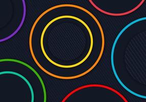 3D Circle Dynamic Shape Dimension Layers Geometric Background with Colorful Line vector