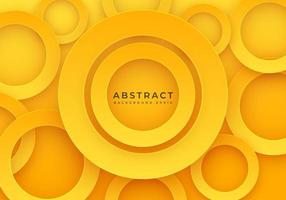 Fondo naranja de capa de corte de papel de círculo 3d abstracto con espacio de copia para texto vector