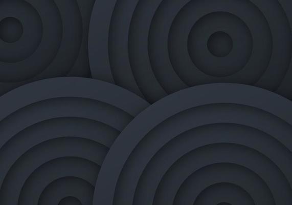 Black Premium Abstract Dark Geometric Circle Background with Copy Space for Text