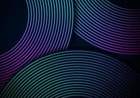 Modern Simple Overlap Circle Lines Gradient Texture on Dark Background with Copy Space vector