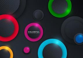 Colorful 3D Circle Shape Dimension Layers Background with Copy Space for Text vector