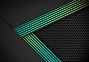 Dark Abstract Background Overlap Layers with Blue and Green Gradient Line Decoration vector