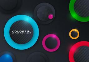 Colorful 3D Circle Shape Dimension Layers Background with Copy Space for Text vector