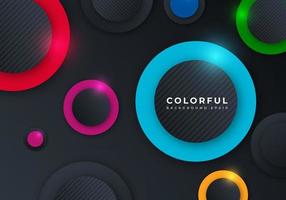 Colorful 3D Circle Shape Dimension Layers Background with Copy Space for Text