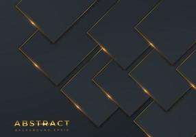 Modern Black Abstract Golden Line Layer decoration On Dark Background with Copy Space for Text vector