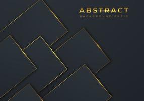 decoración de capa de línea dorada abstracta negra moderna sobre fondo oscuro con espacio de copia para texto