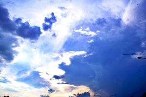 Blue sky background and white clouds soft focus. blue sky cloudsfor background.Natural background. photo