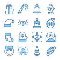 modern style Christmas and New Year icon, Isolated winter holiday symbols