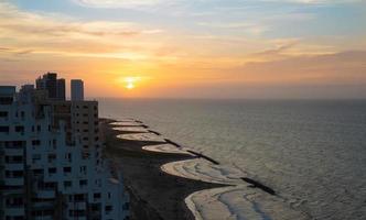 Colombia, scenic view of Cartagena beaches and playas near historic city and resort hotel zone photo