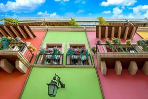 Mexico, Monterrey, colorful historic houses in Barrio Antiguo, a famous tourist attraction photo