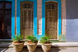 Cuba, colorful streets of Old Havana in historic city center near Paseo El Prado and El Capitolio photo