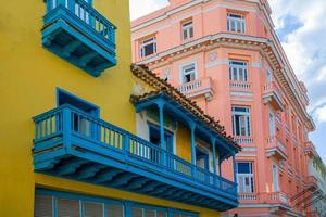 Cuba, colorful streets of Old Havana in historic city center near Paseo El Prado and El Capitolio photo