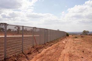 The Heavy Duty Metal Fencing that goes around all of Brule Marx Park in the Northwest of Brasilia, Brazil photo