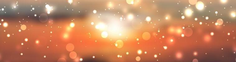Panoramic light holiday decoration concept. Beautiful bokeh abstract shiny light and glitter for christmas background photo
