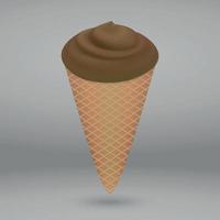 helado de cafe con chocolate vector