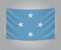 Realistic hanging flag vector